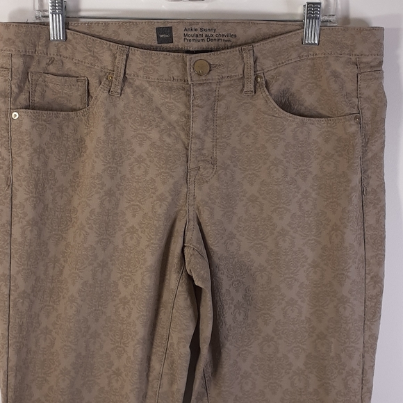 Mossimo Ankle Skinny Jeans Sz 12 Tan/Beige Design - Picture 5 of 15